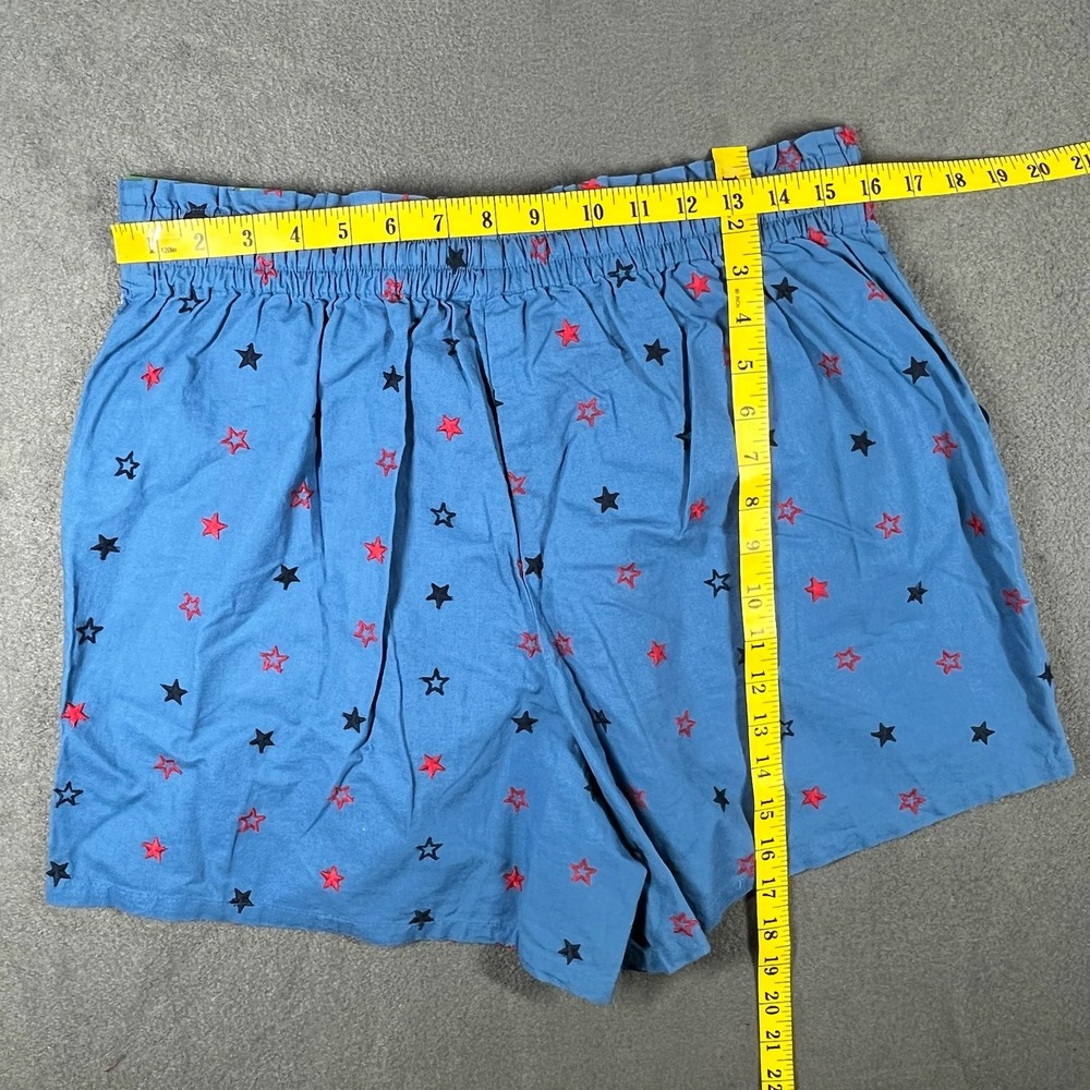 NWT Feeling Festive Shooting Star‎ Shorts Patriotic Size L Paperbag Denimcore - Picture 6 of 6